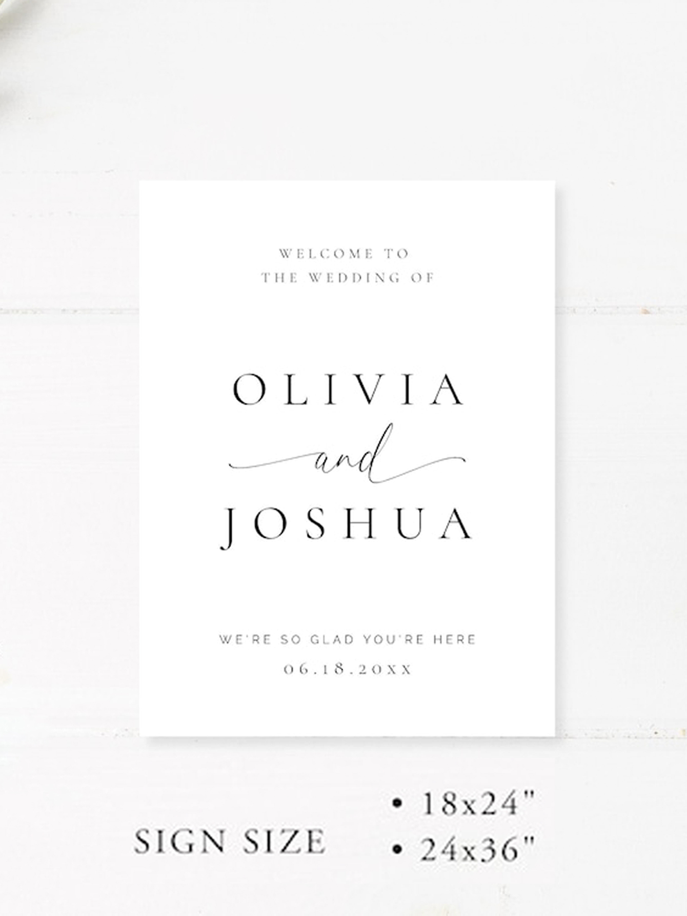 Minimalist Wedding Welcome Sign